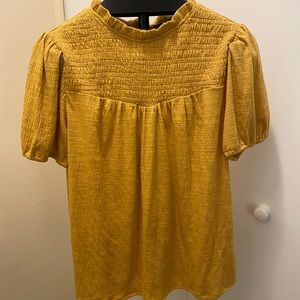 3/$15 High Neck Mustard Yellow Top